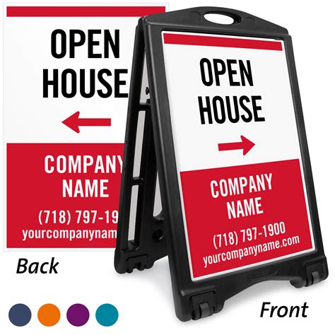 open house metal sidewalk sign|A.